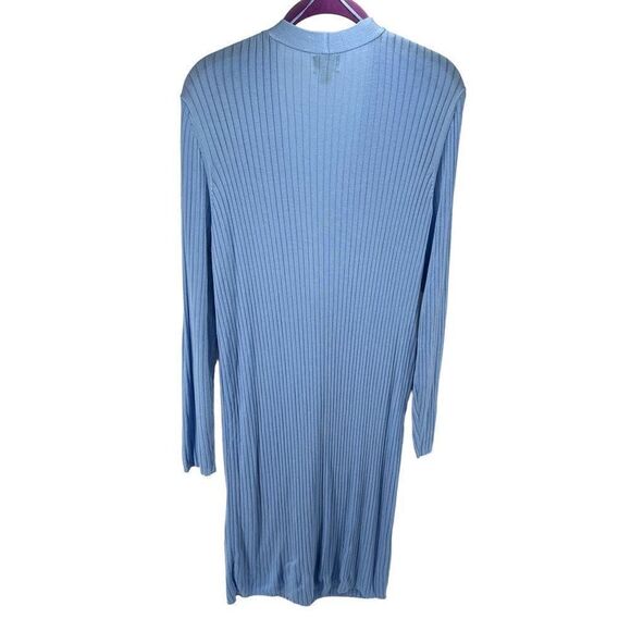 Worthington Womens Cardigan Sweater Duster Longline Button Up V Neck Blue XL - Picture 10 of 10